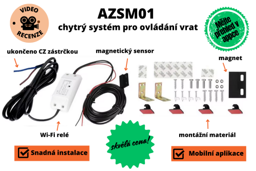 AZSM01 -  chytrý systém pro ovládání vrat, Tuya platforma